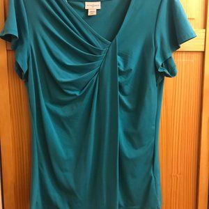 Totally teal  women's short sleeve blouse